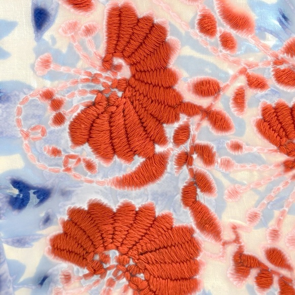 Sister Mary Blue and Red Floral Midi Dress S - Picture 3 of 9